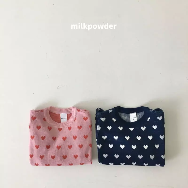 Milk Powder - Korean Children Fashion - #childrensboutique - Hear Knit Pullover - 4