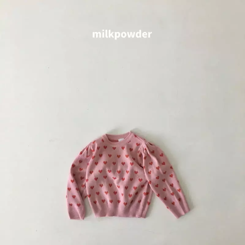 Milk Powder - Korean Children Fashion - #fashionkids - Hear Knit Pullover - 6