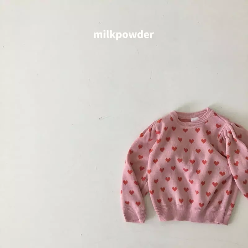 Milk Powder - Korean Children Fashion - #kidsstore - Hear Knit Pullover - 8