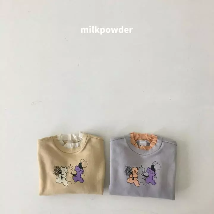 Milk Powder - Korean Children Fashion - #kidsshorts - Bear Sweatshirt - 4
