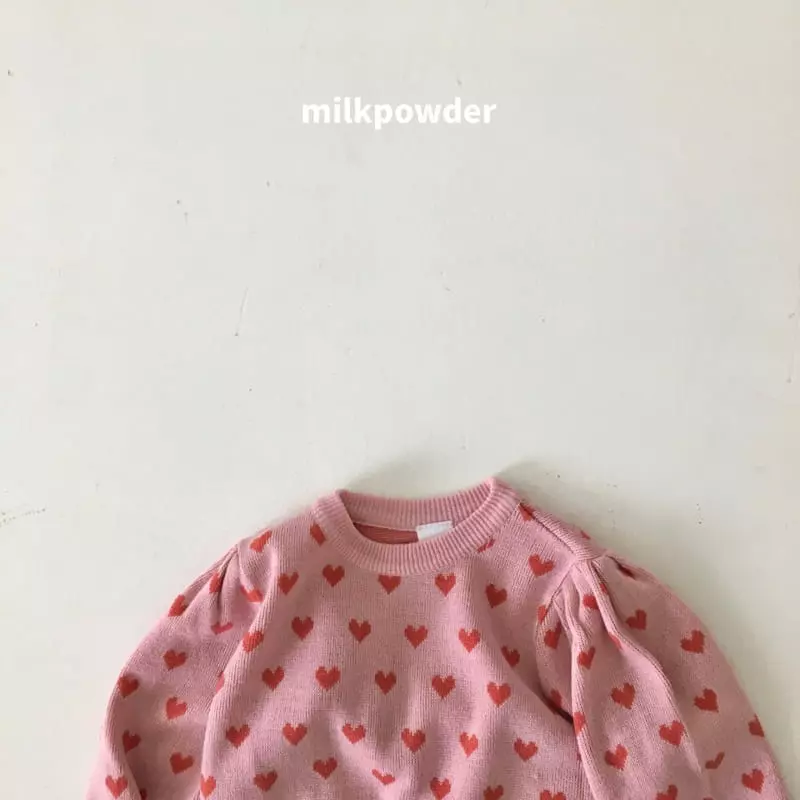 Milk Powder - Korean Children Fashion - #kidzfashiontrend - Hear Knit Pullover - 9