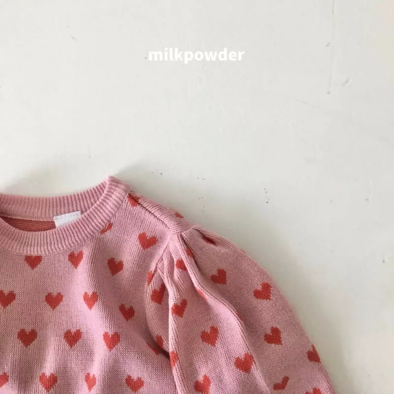 Milk Powder - Korean Children Fashion - #littlefashionista - Hear Knit Pullover - 11