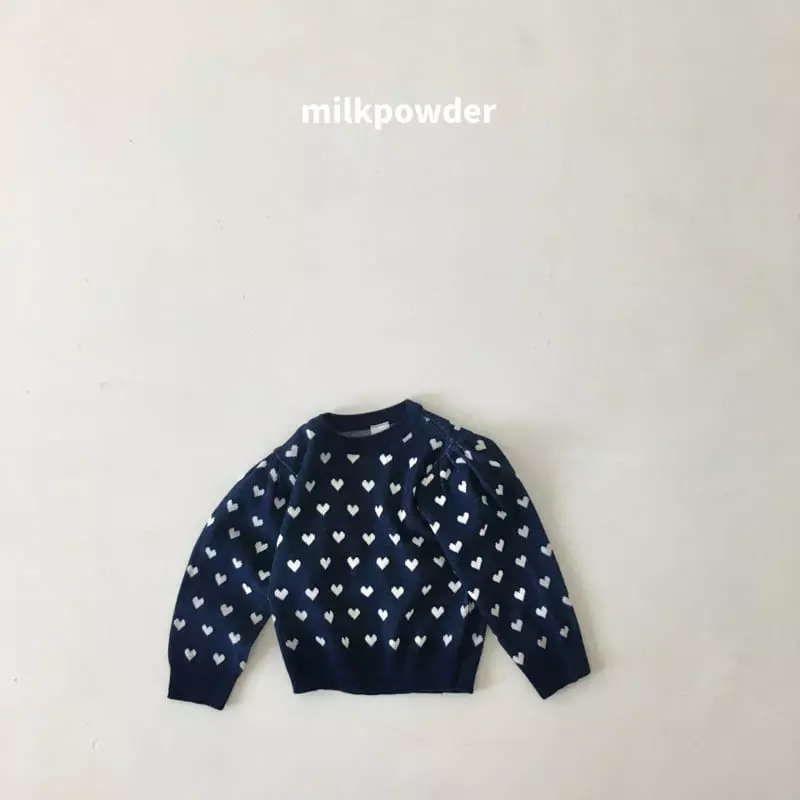 Milk Powder - Korean Children Fashion - #magicofchildhood - Hear Knit Pullover - 12