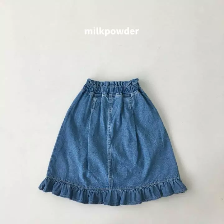 Milk Powder - Korean Children Fashion - #stylishchildhood - Ruffle Denim Skirt - 3