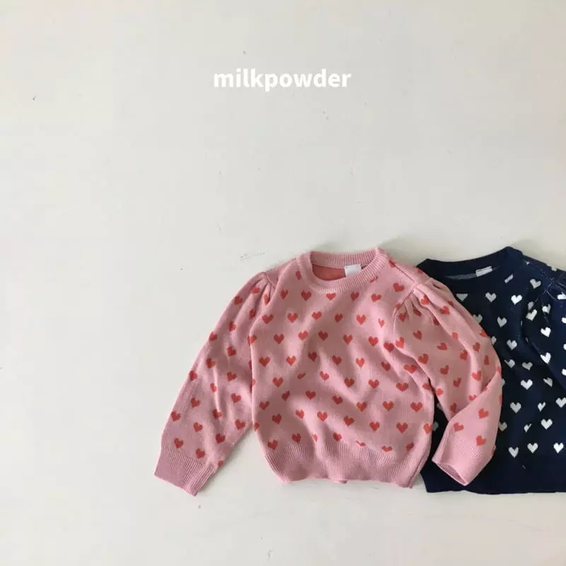 Milk Powder - Korean Children Fashion - #stylishchildhood - Hear Knit Pullover