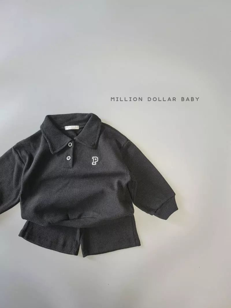 Million Dollar Baby - Korean Children Fashion - #Kfashion4kids - Sticky Waffle Top Bottom Set - 8
