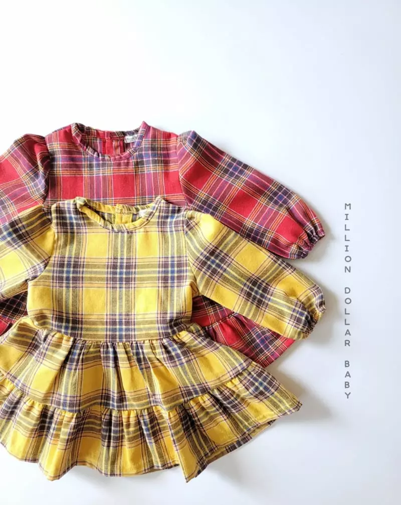 Million Dollar Baby - Korean Children Fashion - #childofig - Million Check One-piece - 3