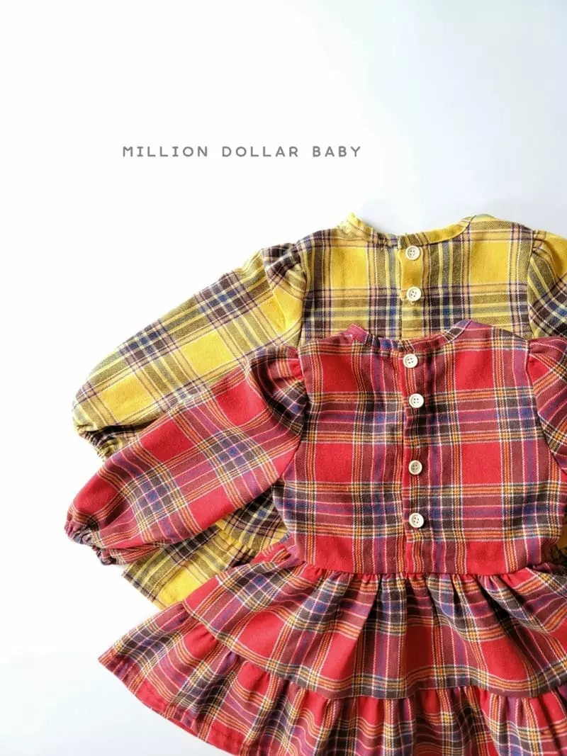 Million Dollar Baby - Korean Children Fashion - #childofig - Million Check One-piece - 4