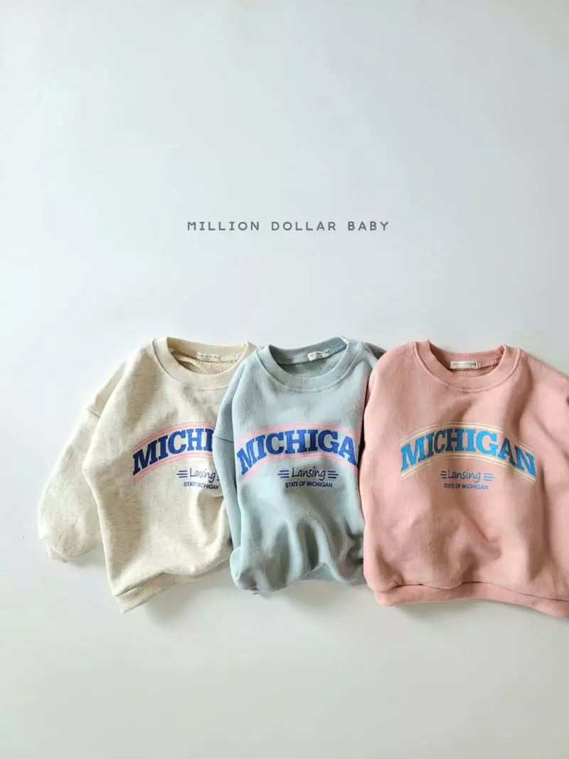Million Dollar Baby - Korean Children Fashion - #childofig - Michigan Sweatshrit