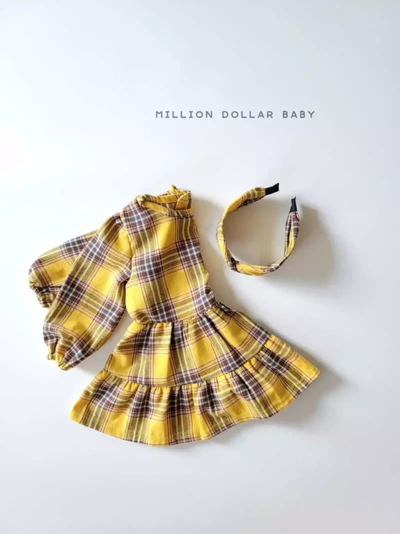 Million Dollar Baby - Korean Children Fashion - #designkidswear - Million Check One-piece - 6