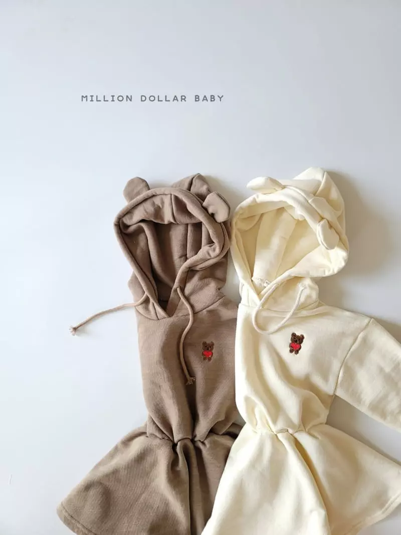 Million Dollar Baby - Korean Children Fashion - #designkidswear - Heart Bear One-piece - 5