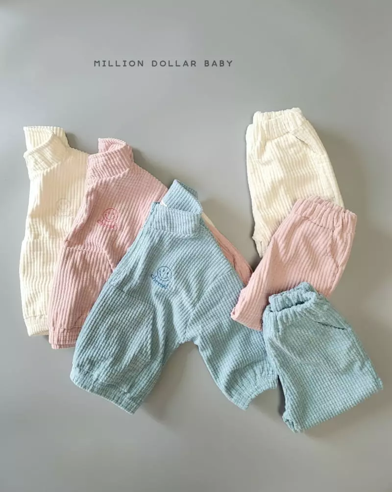 Million Dollar Baby - Korean Children Fashion - #designkidswear - Waffle Rib Anorak Top Bottom Set