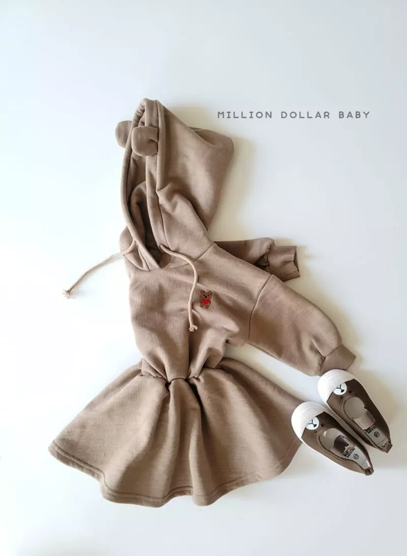 Million Dollar Baby - Korean Children Fashion - #fashionkids - Heart Bear One-piece - 7