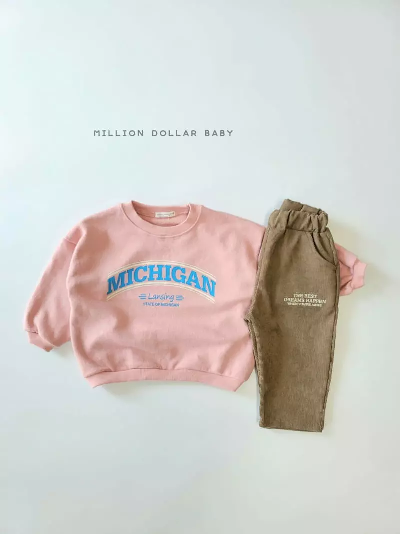 Million Dollar Baby - Korean Children Fashion - #fashionkids - Michigan Sweatshrit - 6