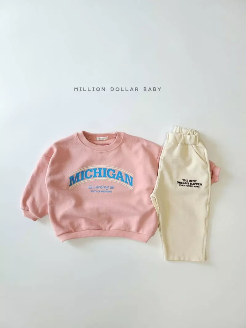 Million Dollar Baby - Korean Children Fashion - #fashionkids - Embroidery Rib Pants - 5