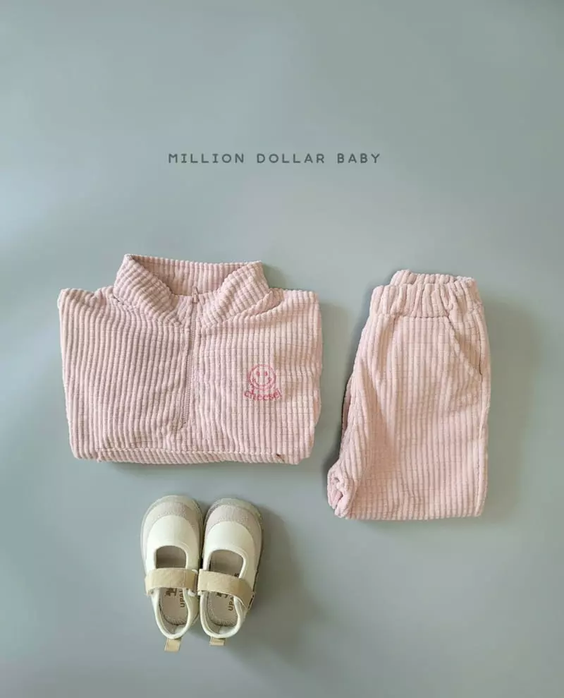 Million Dollar Baby - Korean Children Fashion - #fashionkids - Waffle Rib Anorak Top Bottom Set - 3