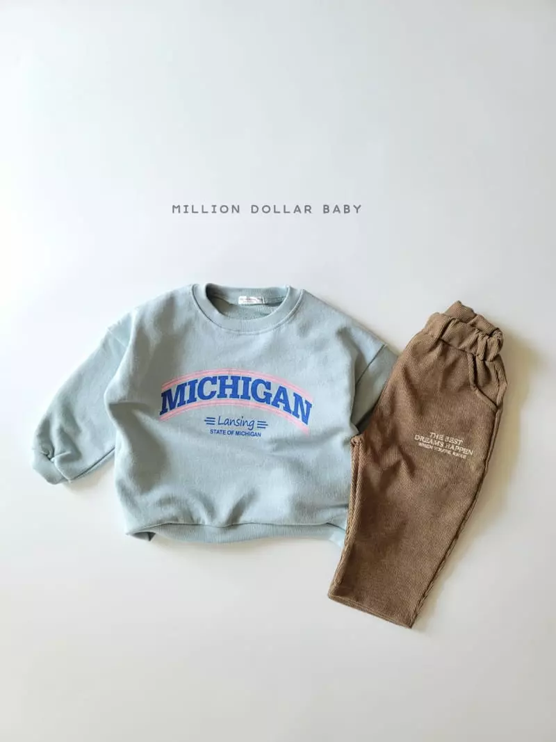 Million Dollar Baby - Korean Children Fashion - #kidsshorts - Michigan Sweatshrit - 7