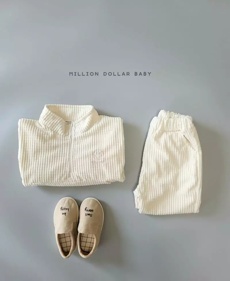 Million Dollar Baby - Korean Children Fashion - #fashionkids - Waffle Rib Anorak Top Bottom Set - 4