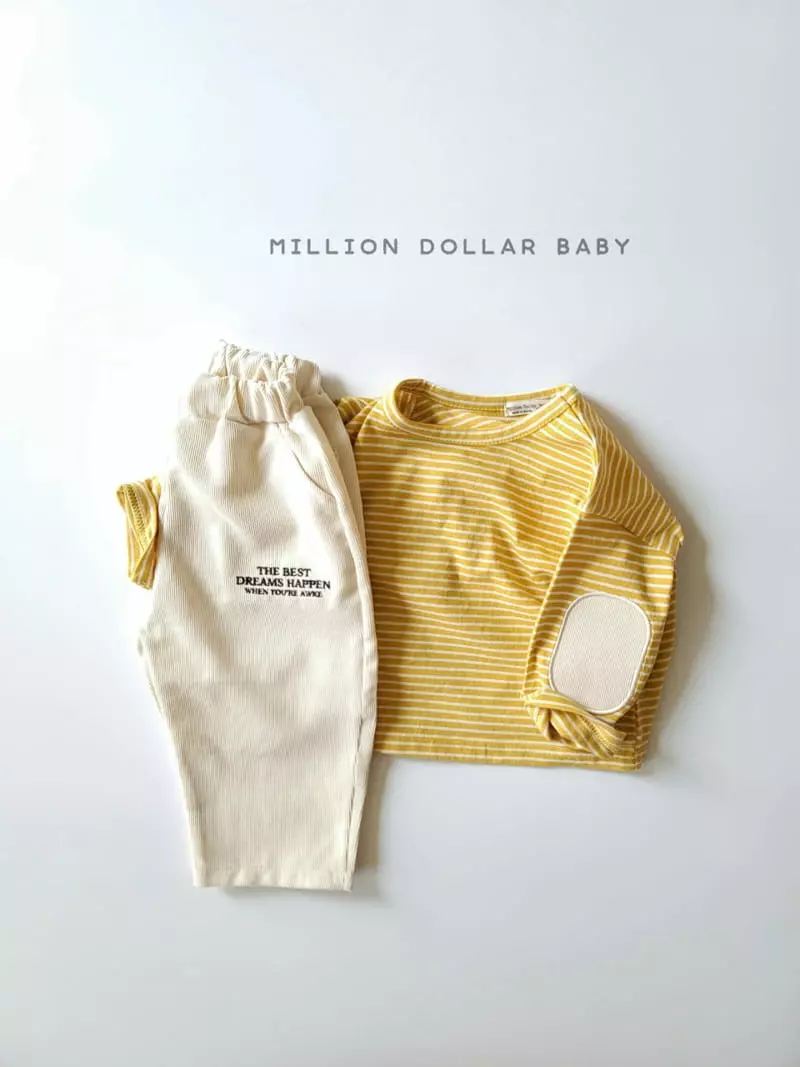 Million Dollar Baby - Korean Children Fashion - #kidsstore - Embroidery Rib Pants - 7