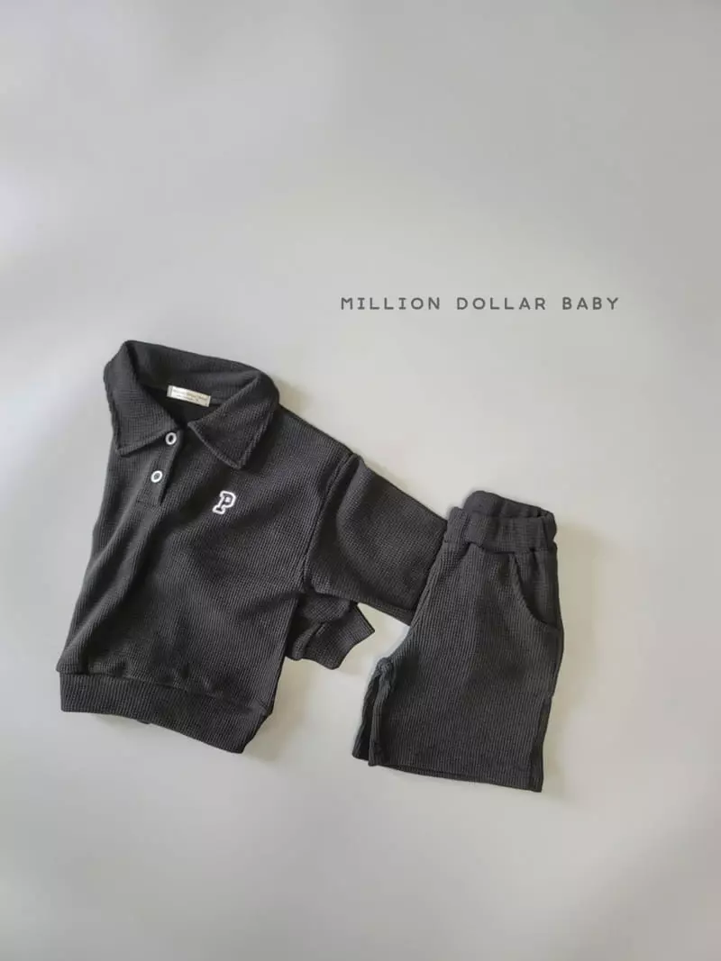 Million Dollar Baby - Korean Children Fashion - #kidzfashiontrend - Sticky Waffle Top Bottom Set - 7
