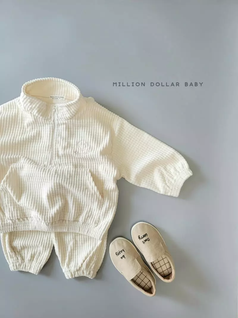 Million Dollar Baby - Korean Children Fashion - #kidzfashiontrend - Waffle Rib Anorak Top Bottom Set - 6