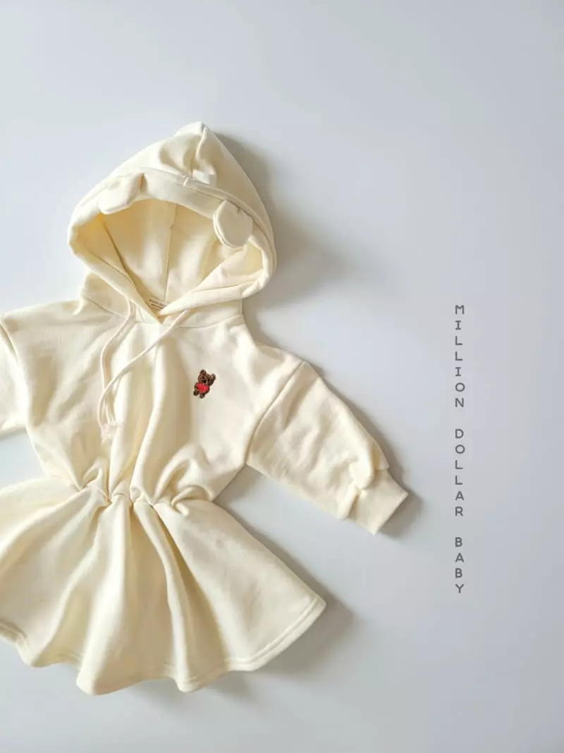Million Dollar Baby - Korean Children Fashion - #littlefashionista - Heart Bear One-piece - 12