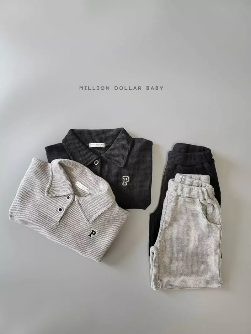 Million Dollar Baby - Korean Children Fashion - #minifashionista - Sticky Waffle Top Bottom Set - 11
