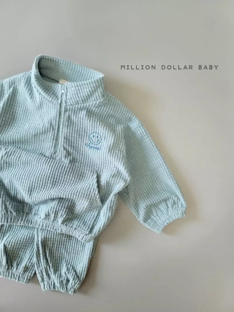 Million Dollar Baby - Korean Children Fashion - #todddlerfashion - Waffle Rib Anorak Top Bottom Set - 12