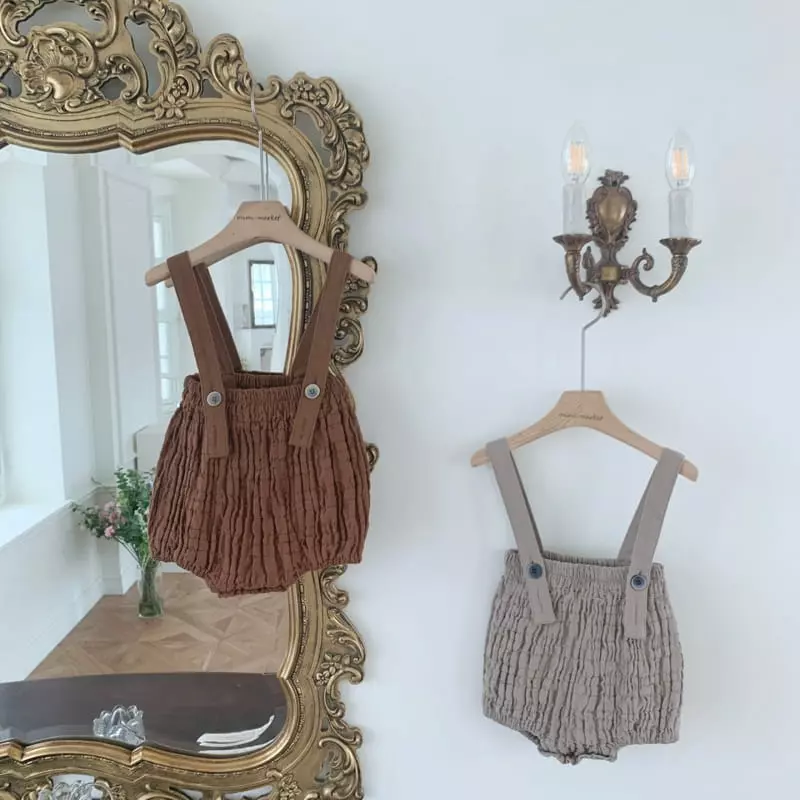 Mimi Market - Korean Baby Fashion - #babyboutique - Camel Dungarees - 5