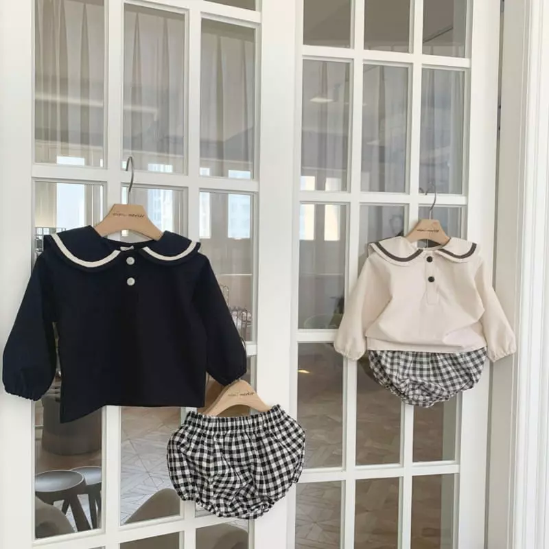 Mimi Market - Korean Baby Fashion - #onlinebabyshop - Sailor Top Bottom Set - 4
