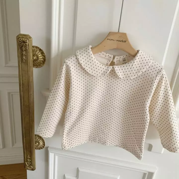 Mimi Market - Korean Baby Fashion - #babyboutique - Dot Collar Tee
