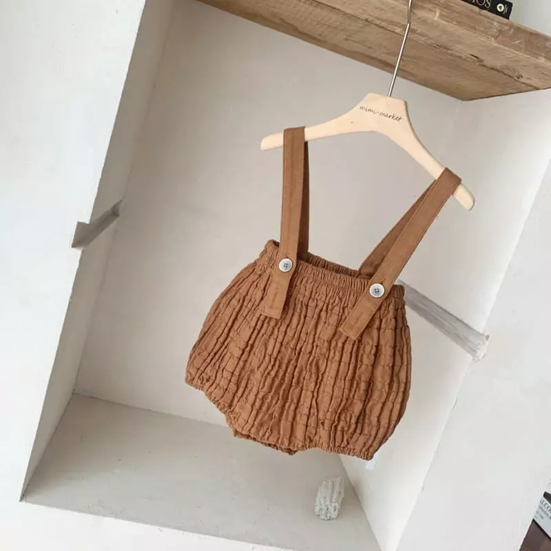 Mimi Market - Korean Baby Fashion - #babyboutiqueclothing - Camel Dungarees - 6