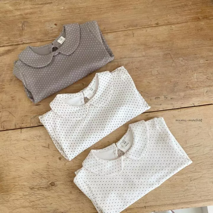 Mimi Market - Korean Baby Fashion - #babyboutiqueclothing - Dot Collar Tee - 5