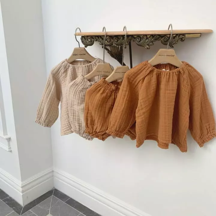 Mimi Market - Korean Baby Fashion - #babyboutiqueclothing - Caramel Top Bottom Set - 3