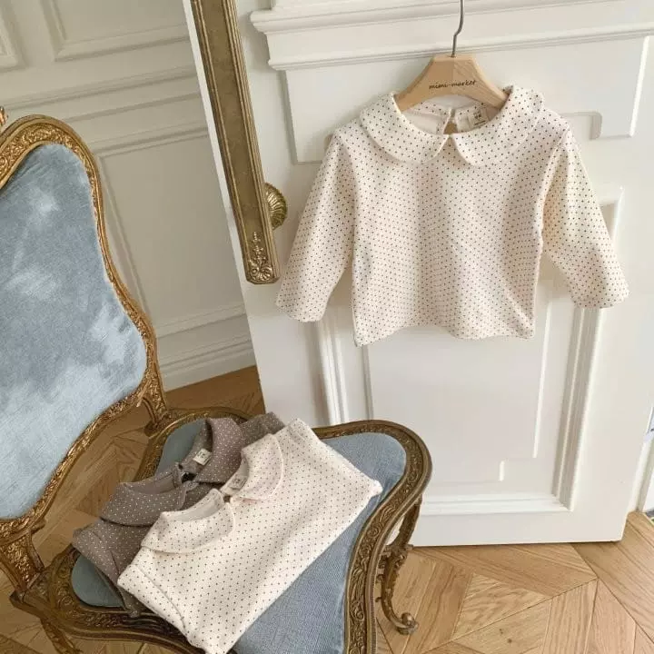 Mimi Market - Korean Baby Fashion - #babyclothing - Dot Collar Tee - 6