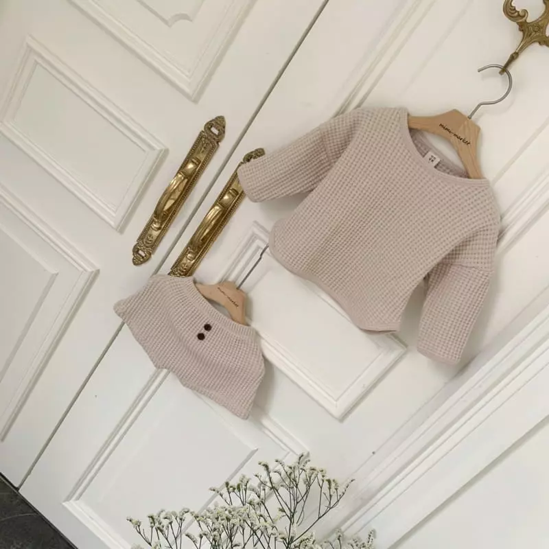 Mimi Market - Korean Baby Fashion - #babyfashion - Big Waffle Top Bottom Set - 7