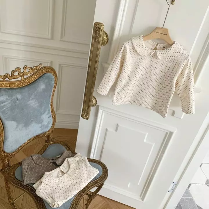 Mimi Market - Korean Baby Fashion - #babyfashion - Dot Collar Tee - 5