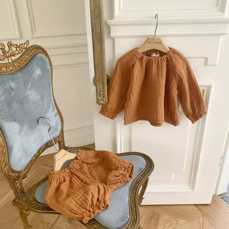 Mimi Market - Korean Baby Fashion - #babyfever - Caramel Top Bottom Set - 8