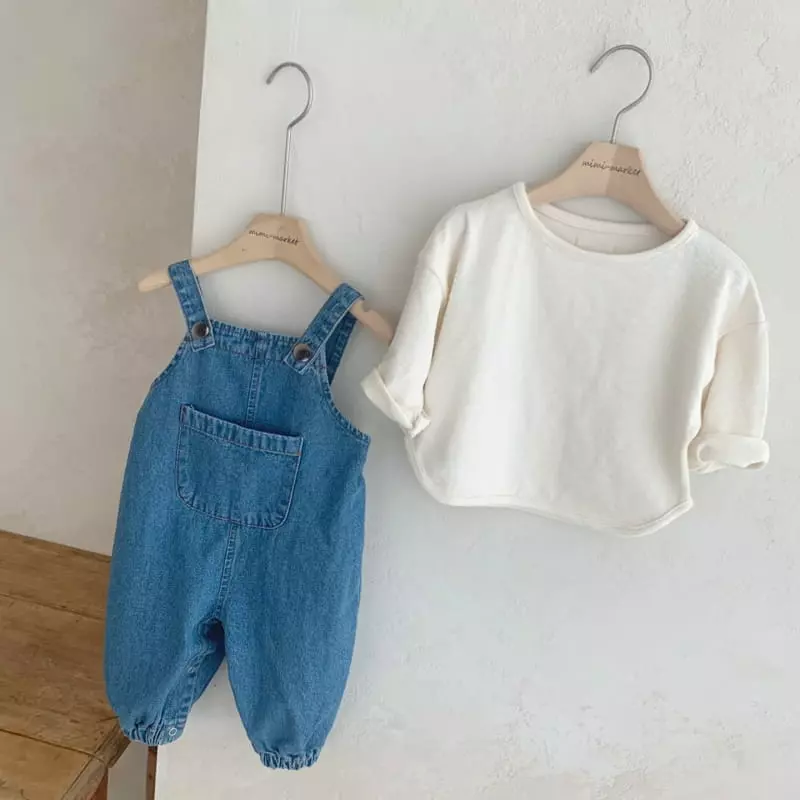 Mimi Market - Korean Baby Fashion - #babyfever - Momo Denim Dungarees - 2