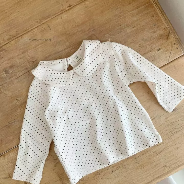Mimi Market - Korean Baby Fashion - #babyfever - Dot Collar Tee - 8