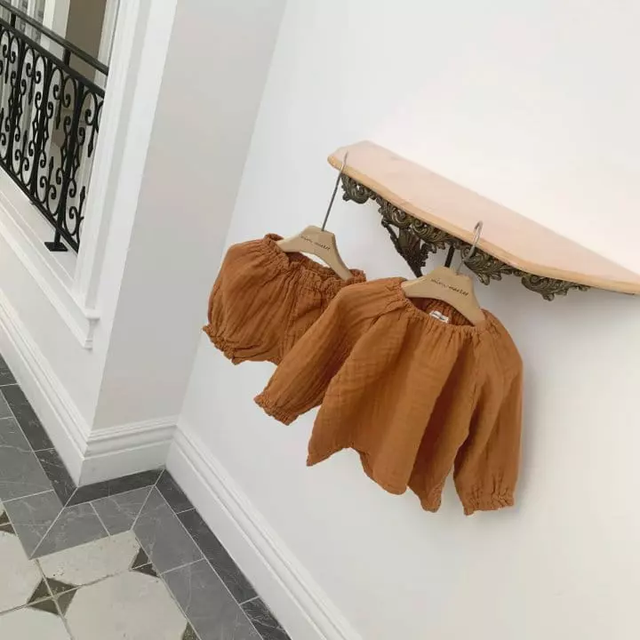 Mimi Market - Korean Baby Fashion - #babyfever - Caramel Top Bottom Set - 6