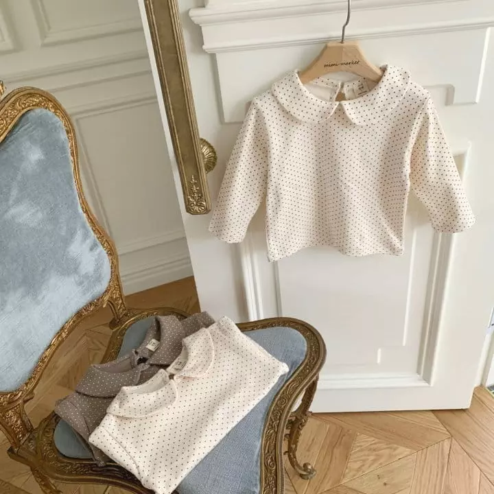 Mimi Market - Korean Baby Fashion - #babylifestyle - Dot Collar Tee - 8