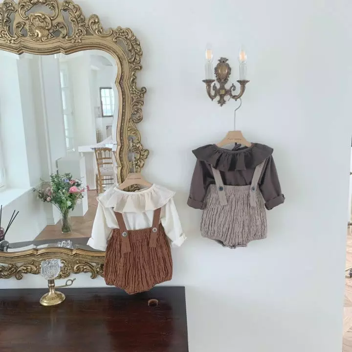 Mimi Market - Korean Baby Fashion - #babyootd - Camel Dungareed - 11