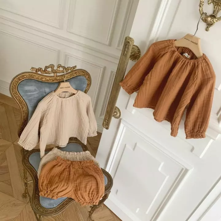Mimi Market - Korean Baby Fashion - #babyootd - Caramel Top Bottom Set - 10