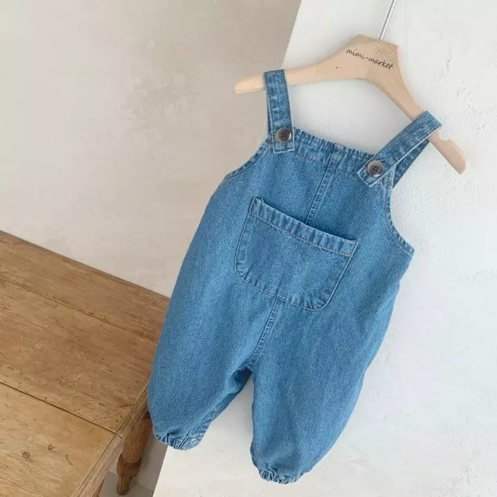 Mimi Market - Korean Baby Fashion - #babyoninstagram - Momo Denim Dungarees - 4