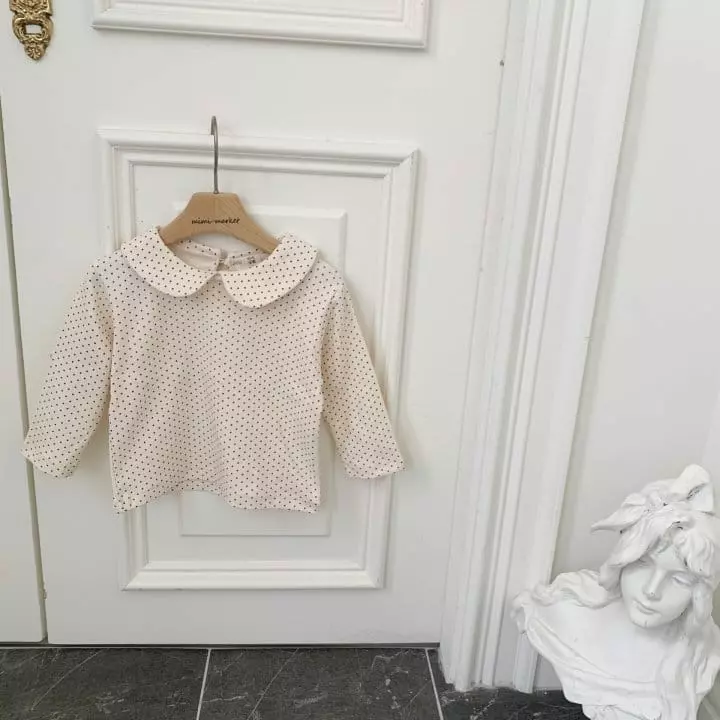 Mimi Market - Korean Baby Fashion - #babyootd - Dot Collar Tee - 10