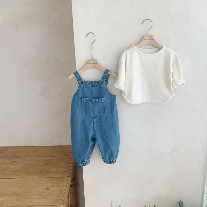 Mimi Market - Korean Baby Fashion - #babyoutfit - Momo Denim Dungarees - 7