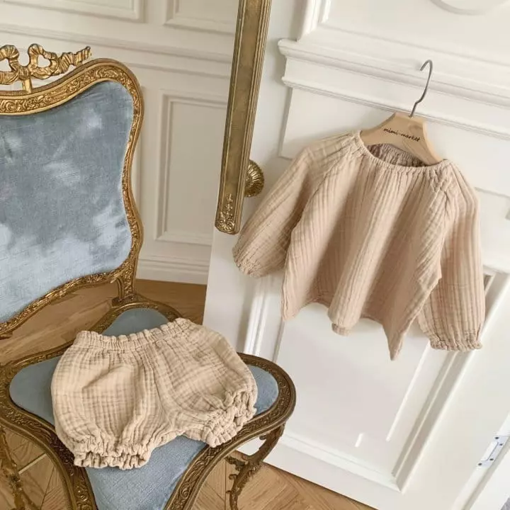 Mimi Market - Korean Baby Fashion - #babyoutfit - Caramel Top Bottom Set - 12