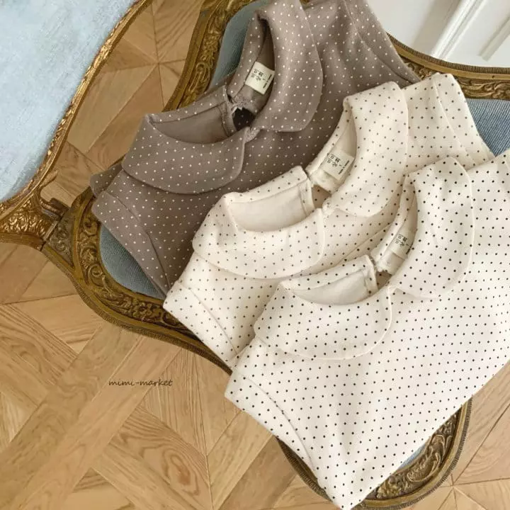 Mimi Market - Korean Baby Fashion - #babyoutfit - Dot Collar Tee - 12