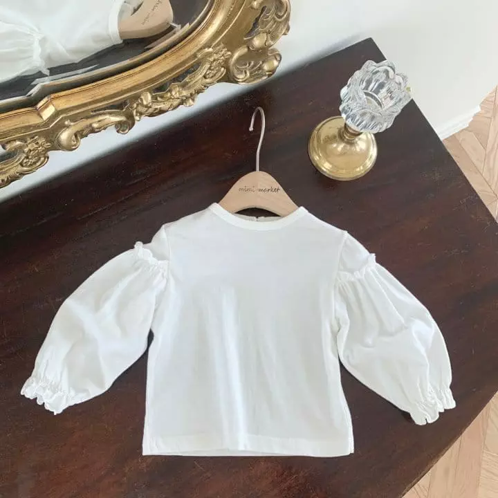 Mimi Market - Korean Baby Fashion - #babyoutfit - Sleeves Shirring Tee - 5